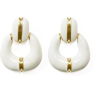 White 09 Gold Plated Dangle Drop Geometric Statement Jewelry for Women Teen